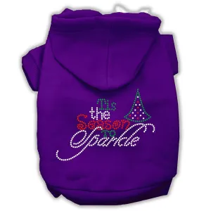 Tis The Season To Sparkle Rhinestone Dog Hoodie Purple M (12)