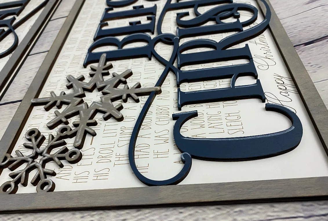 T'was the Night Before Christmas Poem: Laser Cut Wood Wall Decor