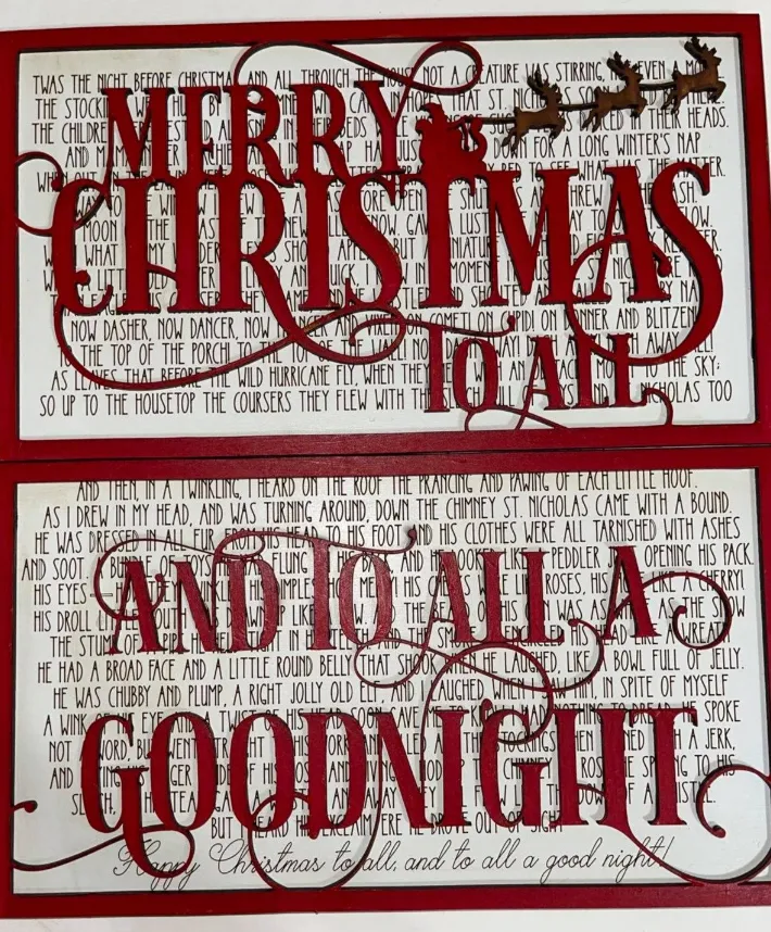 T'was the Night Before Christmas Poem: Laser Cut Wood Wall Decor