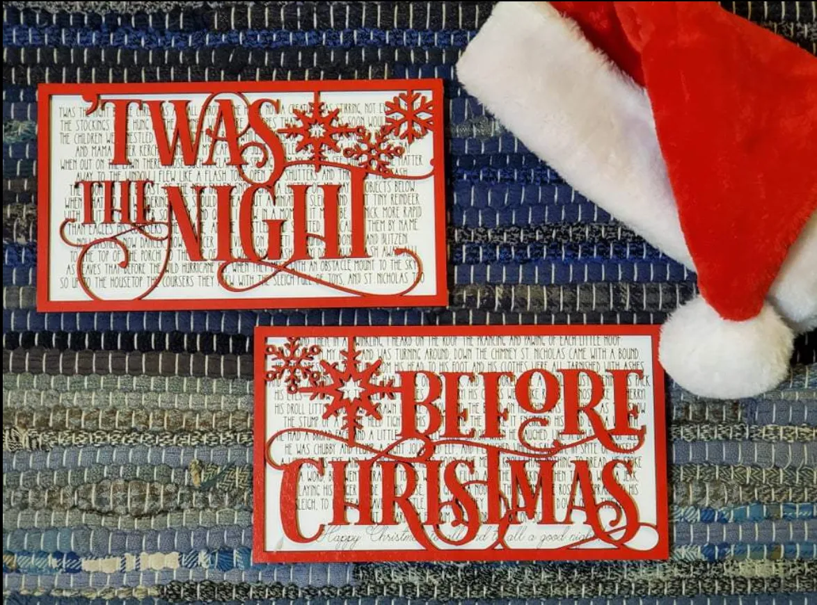 T'was the Night Before Christmas Poem: Laser Cut Wood Wall Decor