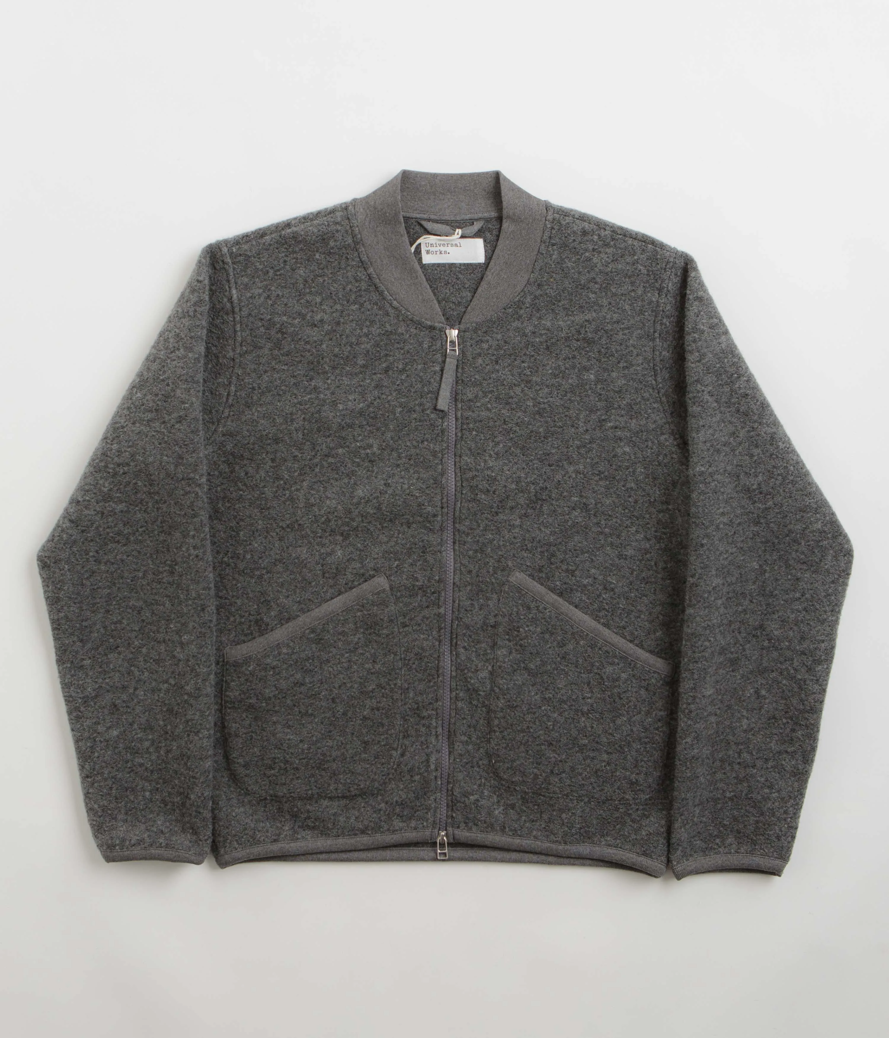 Universal Works Zip Bomber Jacket - Grey Marl