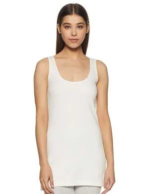 Van Heusen Women Thermal Tank Top - Cotton Viscose Polyester - Anti Bacterial, Ultra Fresh, Tagless Comfort_77203_Ivory_XL