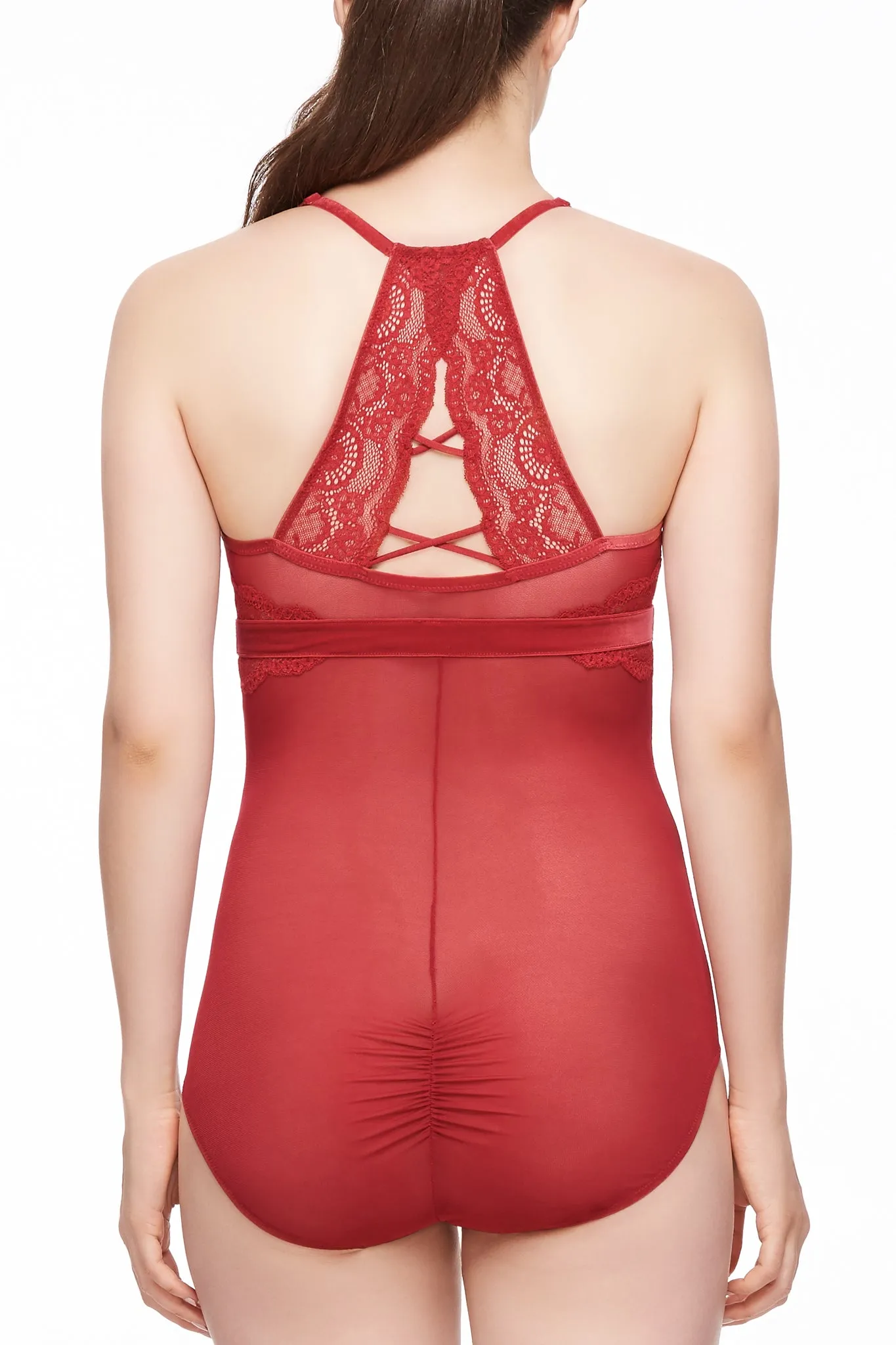 Velvet Crush Mesh and Lace Bodysuit