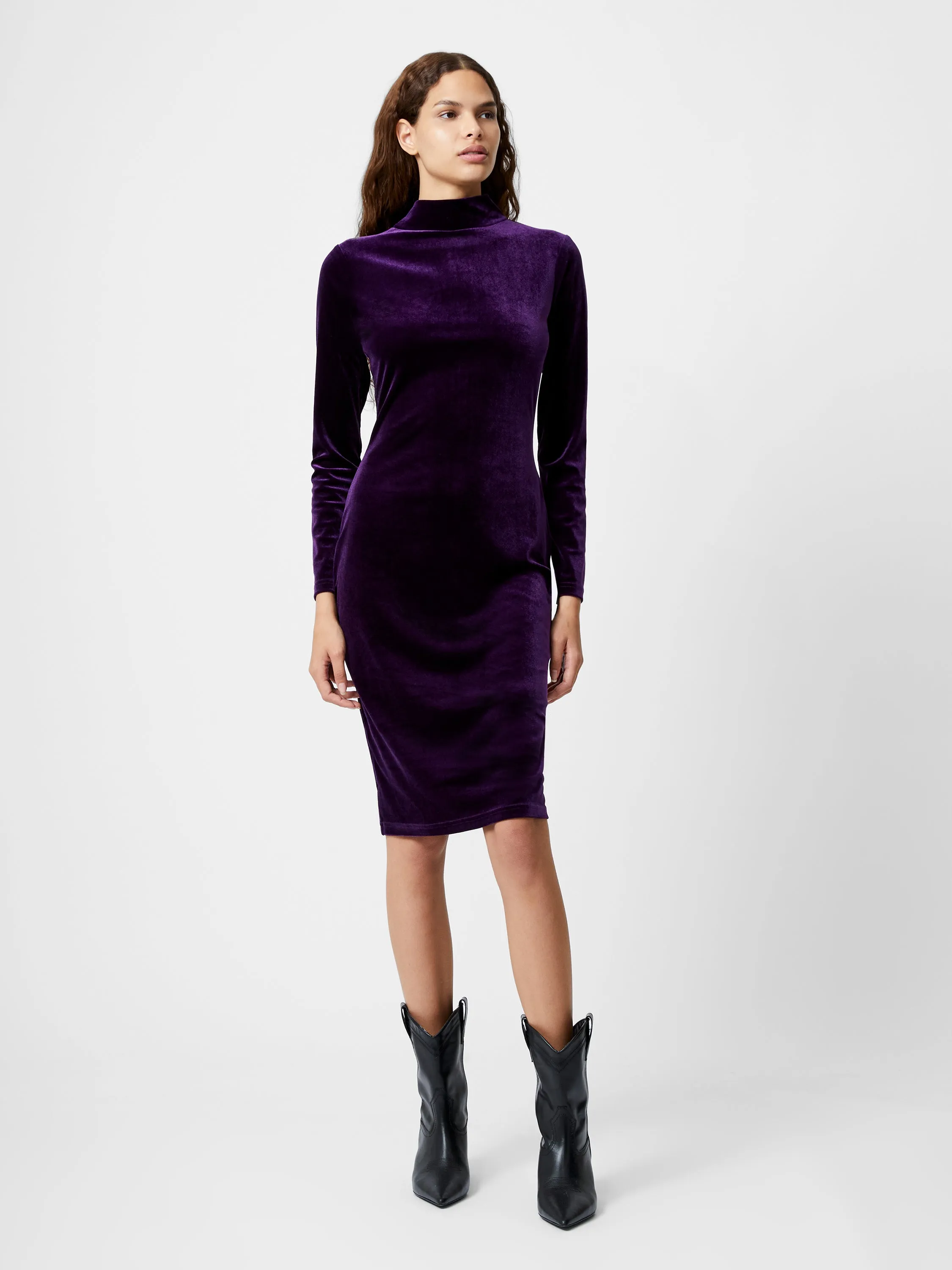 Velvet Turtleneck Dress