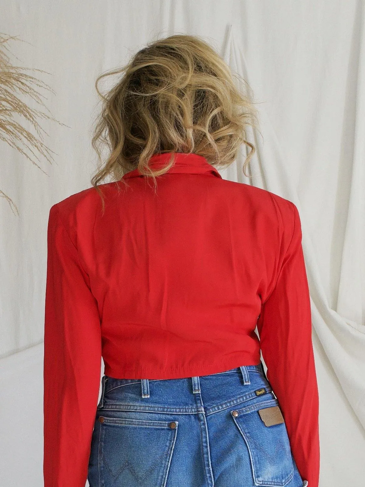 Vintage Cherry Red Crop Jacket