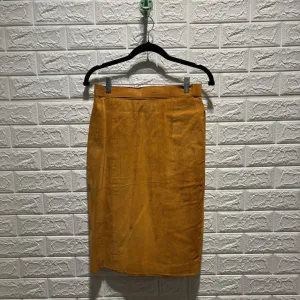 Vintage Suede Leather Pencil Skirt