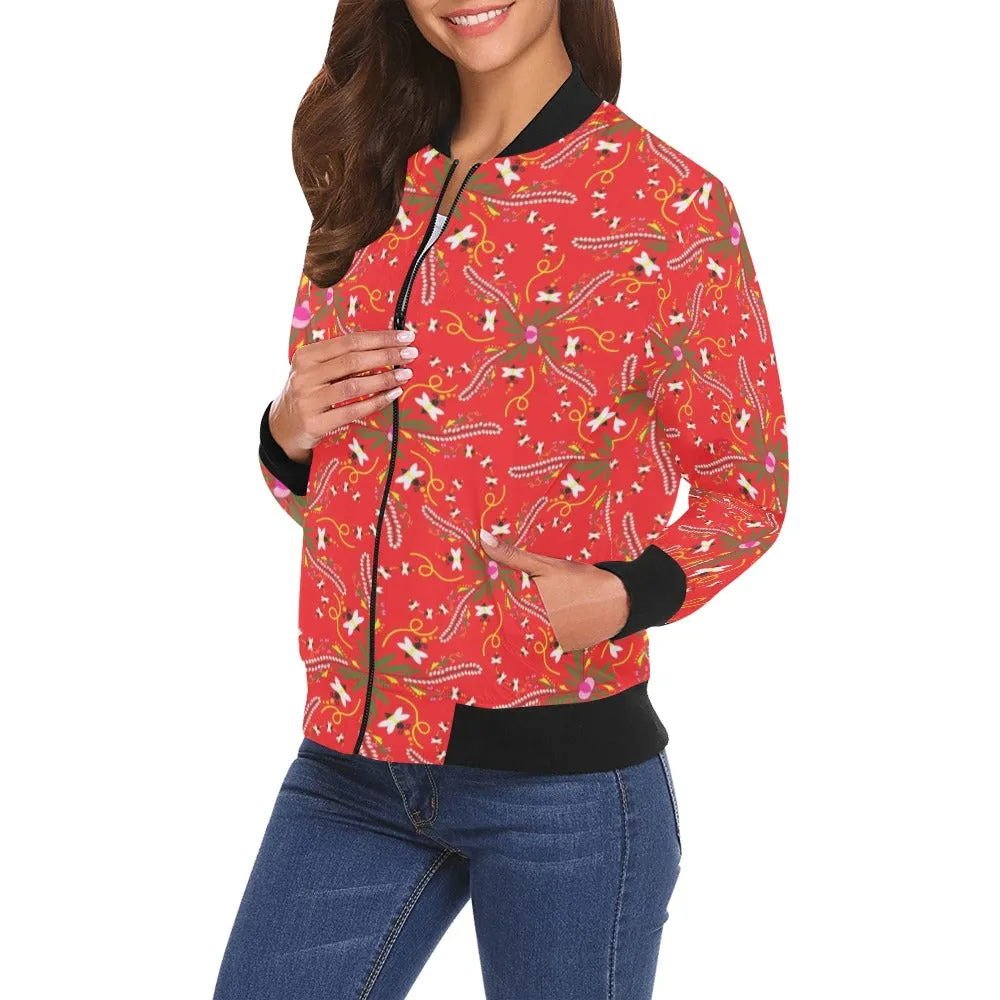 Willow Bee Cardinal Bomber Jacket for Women