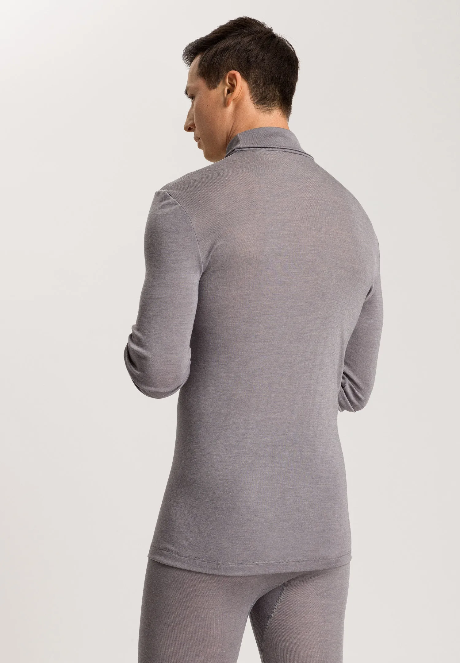 Woolen Silk M Wool and Silk Turtleneck | Nordic Grey 73403-2686