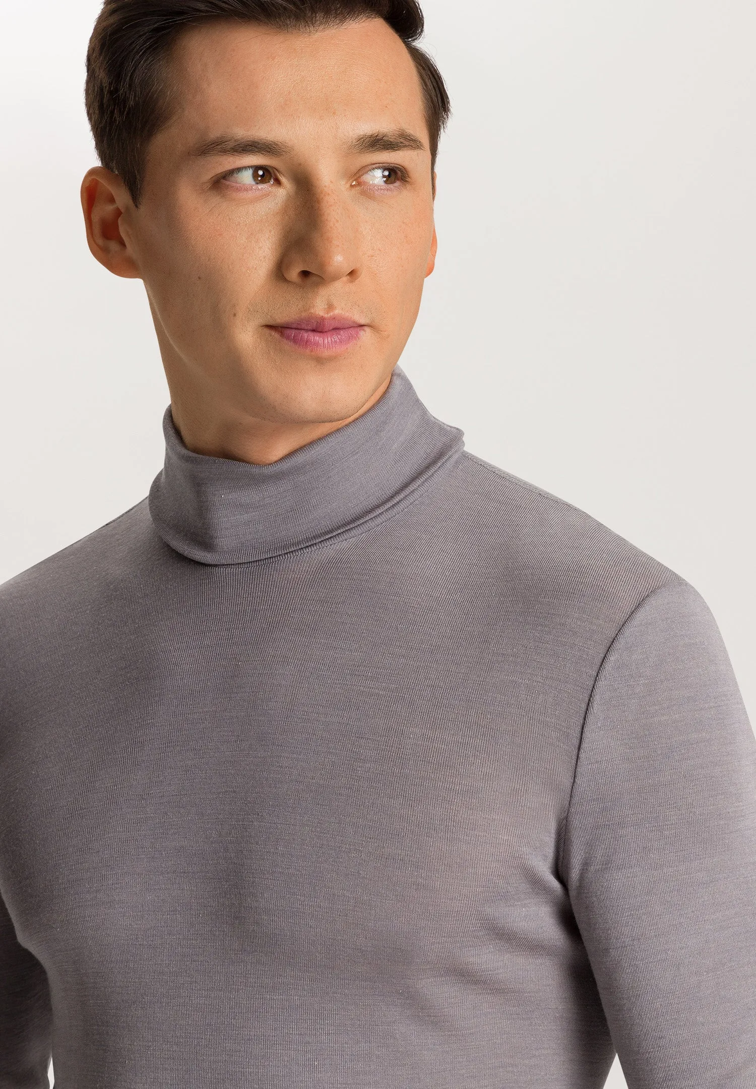 Woolen Silk M Wool and Silk Turtleneck | Nordic Grey 73403-2686