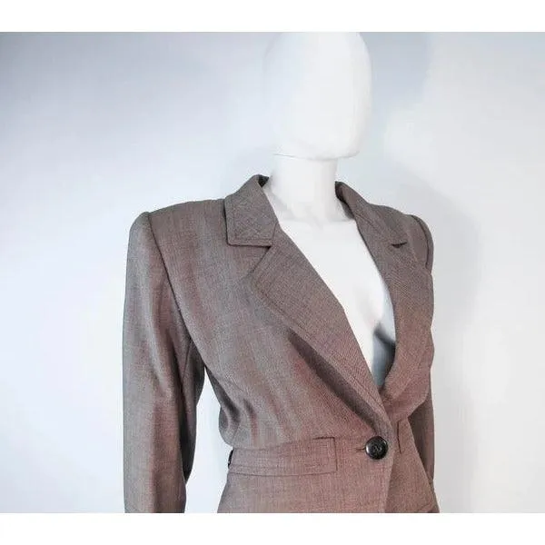 YVES SAINT LAURENT 1970s Brown Skirt Suit | Size 46